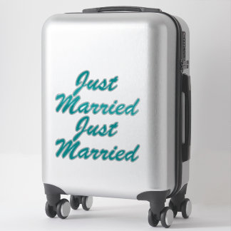 JUST MARRIED XL Car Stickers (2) - TEAL