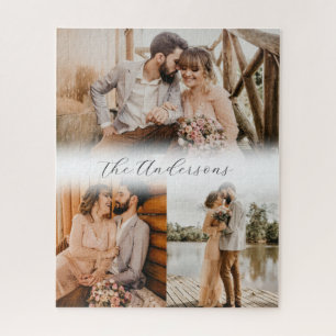 Just Married Young Couple Family Photo Collage Jigsaw Puzzle