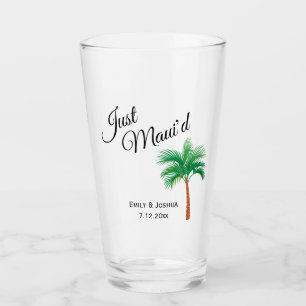 Just Maui'd   Maui Beach Palm Tree Wedding Favour Glass