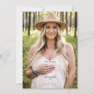 Just Me and My Little One Simple Photo Neutral Inv Invitation