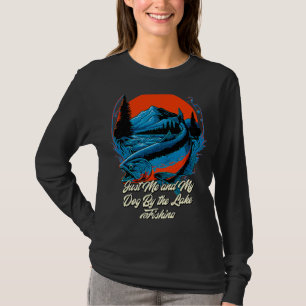 Just Me My Dog By the Lake Fishing Introvert Lifes T-Shirt