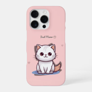 Just Meow Cute White Kitten Phone Case | Pink 