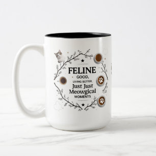 Just Meowgical Moments 15 oz Two-Tone Cat Lover Coffee Mug