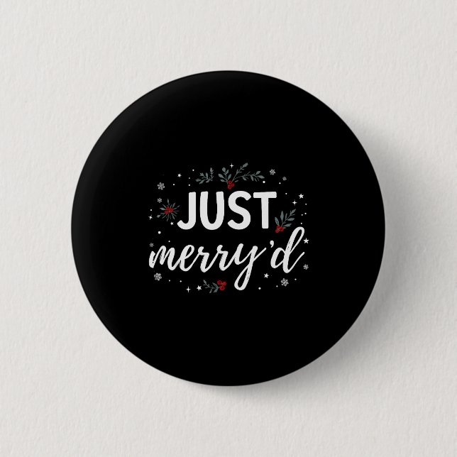 Just Merry'd Matching Christmas Wedding Party Marr 6 Cm Round Badge (Front)