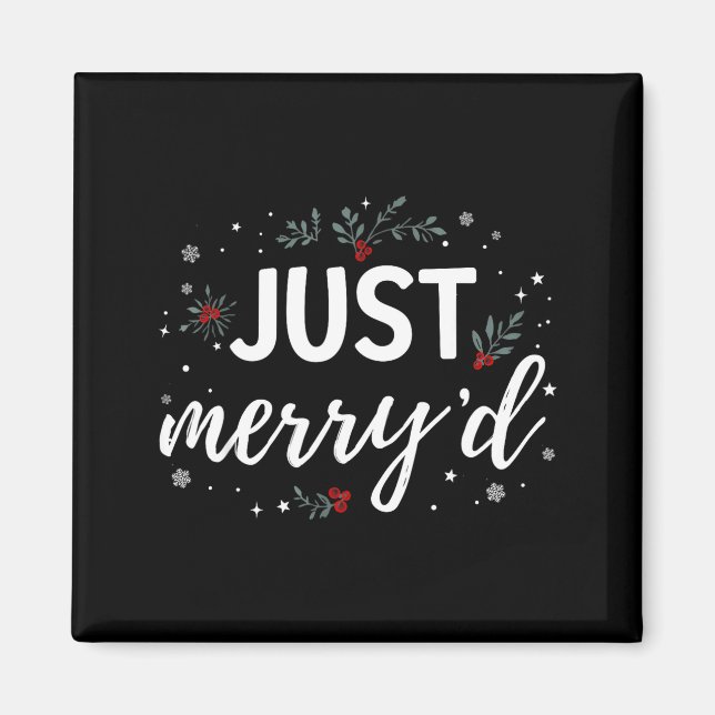 Just Merry'd Matching Christmas Wedding Party Marr Magnet (Front)