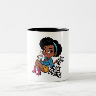 Just minding my black business Two-Tone coffee mug