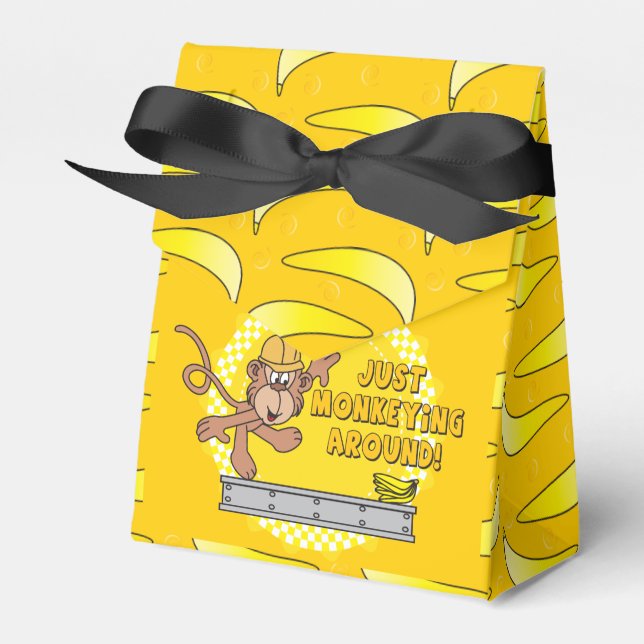 Just Monkeying Around Baby Shower Theme Favour Box (Front Side)