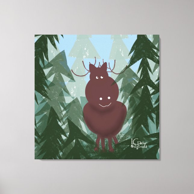 Just Moosing Around Stretched Canvas  Print (Front)