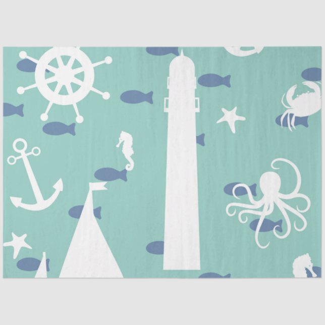 Just More Nautical Series Design 10 Tissue Paper (Front)