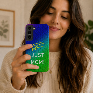 Just Mum flower Pattern Green Blue Samsung Galaxy Case