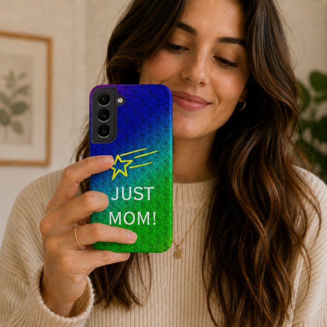 Just Mum flower Pattern Green Blue Samsung Galaxy S22+ Case (Just Mom flower Pattern Green Blue Samsung Galaxy Case)