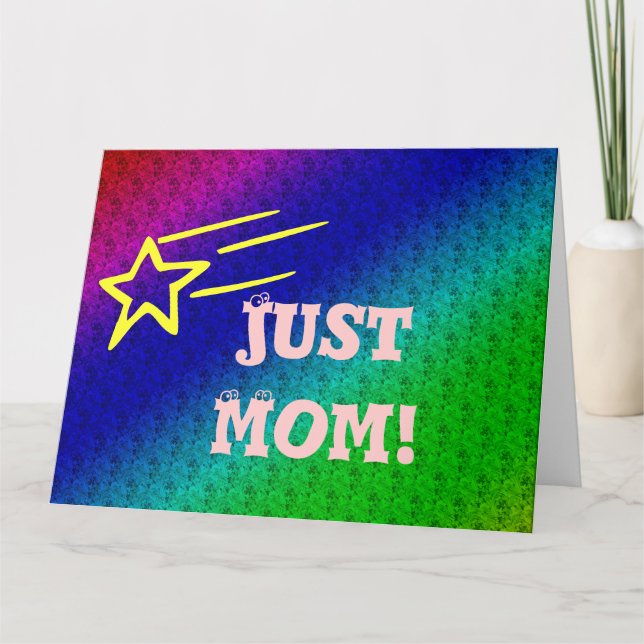 Just Mum Superstar Blue, Green Star of My Life Big Card (Front)