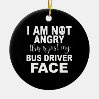 Just My Bus Driver Face Ceramic Tree Decoration