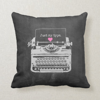 Just my Type/Fun Cute Cool Vintage Typewriter Gift Cushion