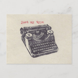 "just my type" postcard