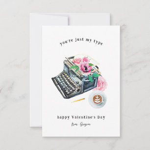 Just My Type   Typewriter Valentine Note Card