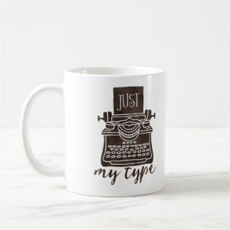 Just my type writer mug coffee reader