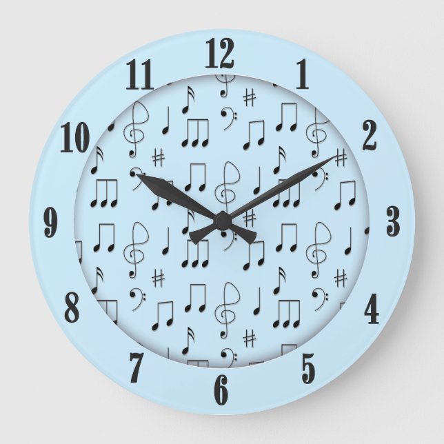 Just Noted Blue Large Clock (Front)