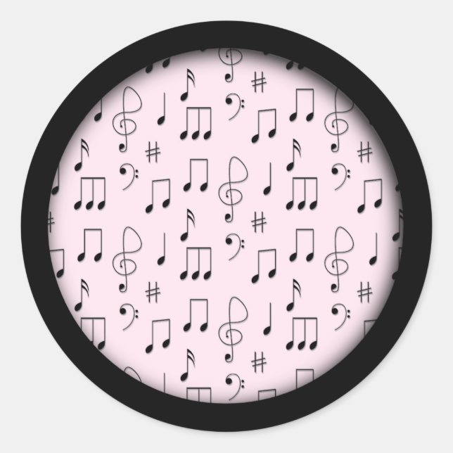 Just Noted Pink Classic Round Sticker (Front)