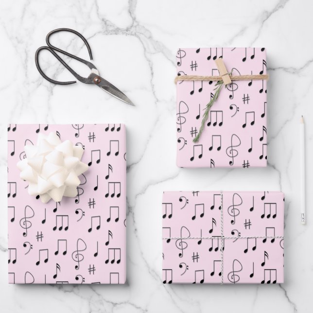 Just Noted Pink Wrapping Paper Sheet (Front)