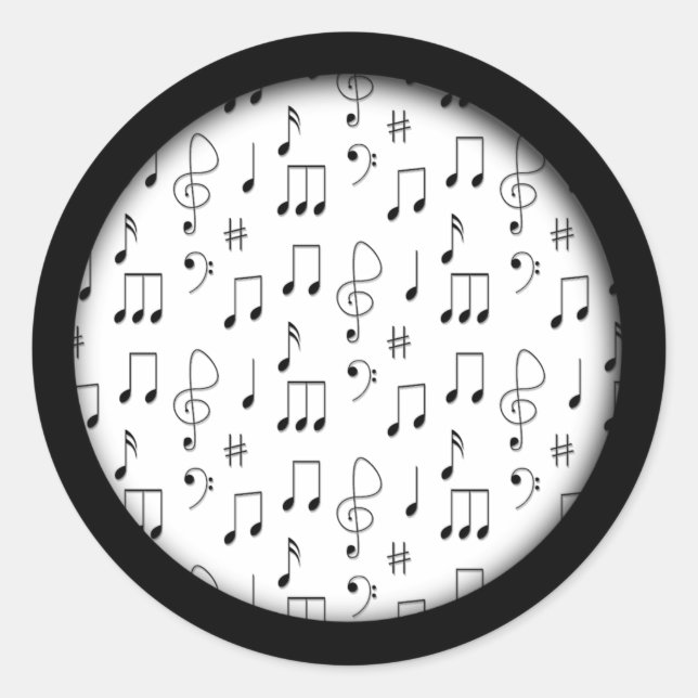 Just Noted White Classic Round Sticker (Front)
