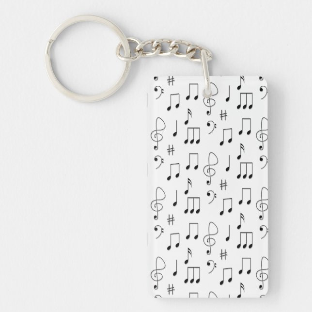 Just Noted White Key Ring (Front)
