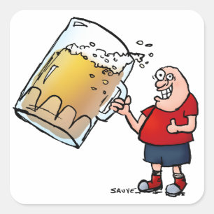 Just One BIG Beer Guy Square Sticker