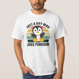 Just One boy Who Loves Penguins - Cute Penguin T-Shirt