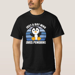Just One boy Who Loves Penguins - Cute Penguin T-Shirt