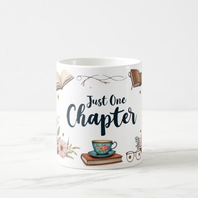 Just One Chapter – Cosy Boho Floral Book Lover Coffee Mug (Center)