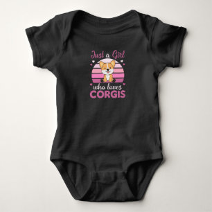 Just One Girl The Corgi Loves Kawaii Corgi Dog Baby Bodysuit