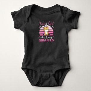 Just One Girl Who Loves Giraffes - Cute Giraffe Baby Bodysuit