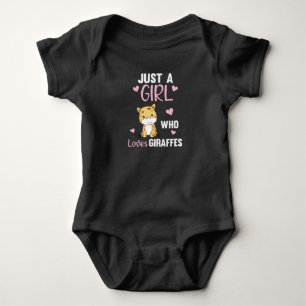 Just One Girl Who Loves Giraffes - Cute Giraffe Baby Bodysuit