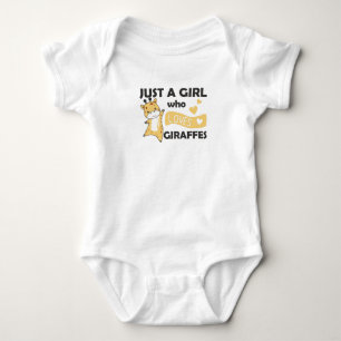 Just One Girl Who Loves Giraffes - Cute Giraffe Baby Bodysuit