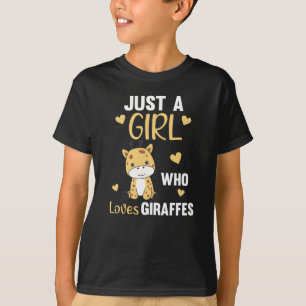 Just One Girl Who Loves Giraffes - Cute Giraffe T-Shirt