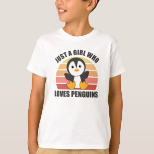 Just One Girl Who Loves Penguins - Cute Penguin T-Shirt