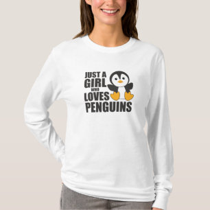 Just One Girl Who Loves Penguins - Cute Penguin T-Shirt