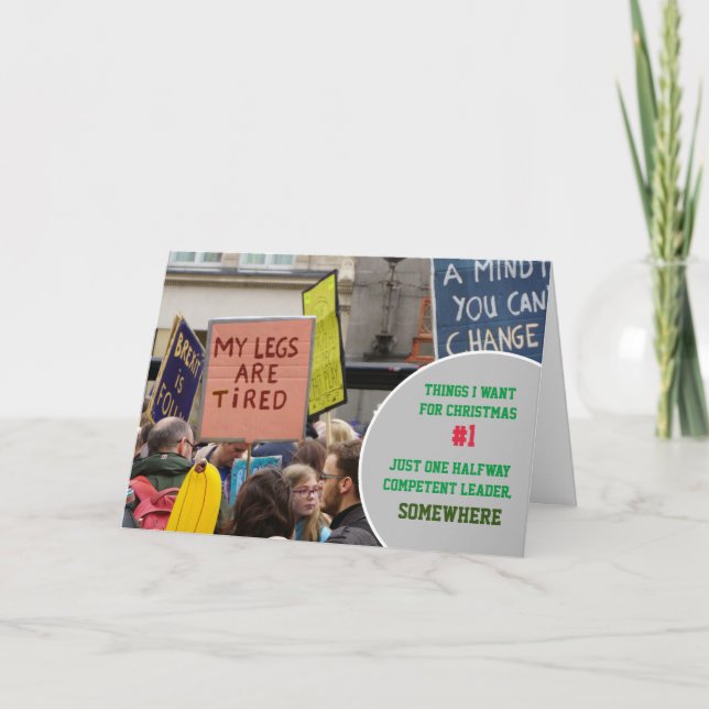 Just one halfway competent leader card (Front)