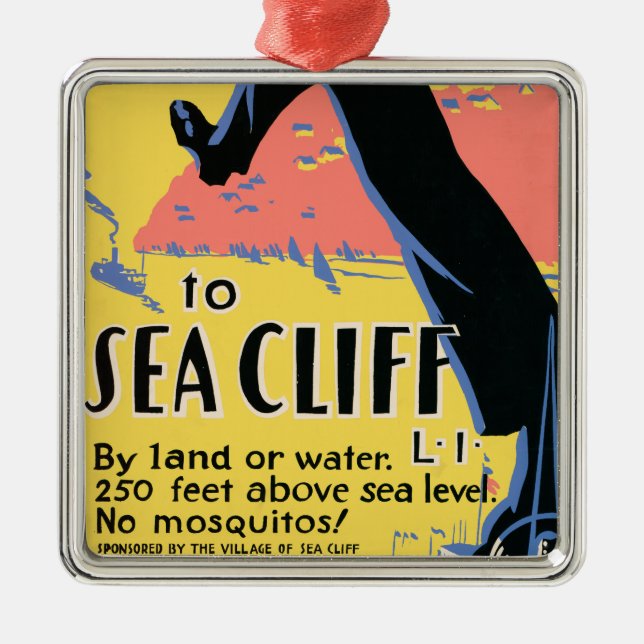 Just one long step to Sea Cliff Metal Tree Decoration (Front)