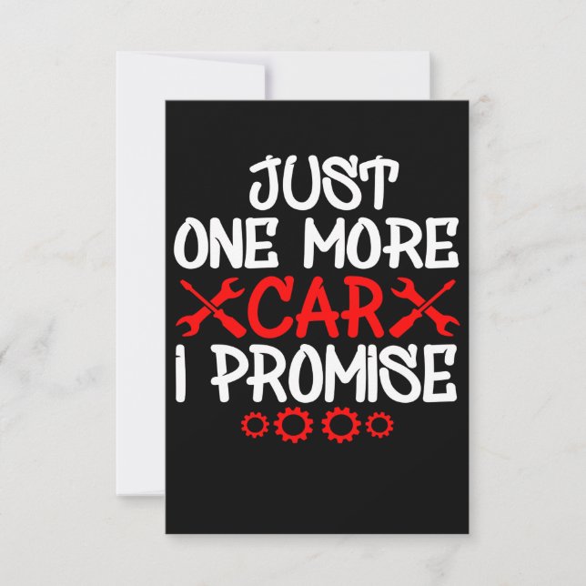 Just One More Car I Promise Thank You Card (Front)