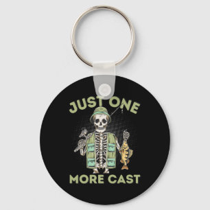 Just One More Cast - Fun Skeleton Fisherman Key Ring