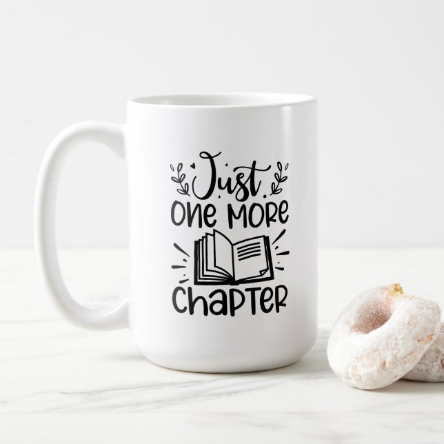 Just One More Chapter Book Lover Coffee Mug (With Donut)