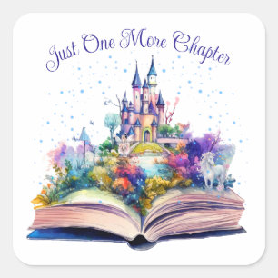Just One More Chapter- Book Lover  Square Sticker