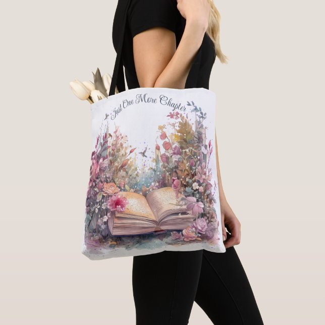 Just One More Chapter- Book Lover  Tote Bag (Close Up)