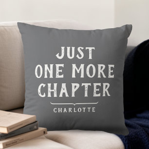 Just One More Chapter Book Lover's Custom Name Cushion