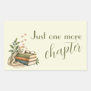 Just One More Chapter Botanical Book Lover Sticker