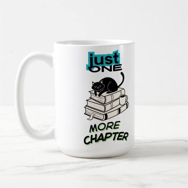 Just One More Chapter Cat Coffee Mug (Left)