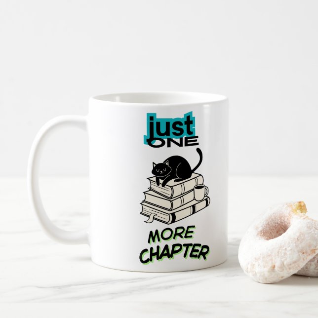Just One More Chapter Cat Coffee Mug (With Donut)