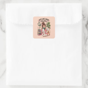 Just One More Chapter – Cosy Book Lover Square Sticker