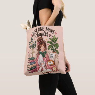 Just One More Chapter – Cosy Book Lover Tote Bag